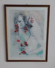 Renzo Vespignani - Ragazze con ciliege - Litografia P.A.