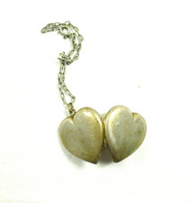 antico ciondolo pendente PORTA FOTO PORTA RELIQUIA FORMA CUORE ARGENTO RICOR WW1