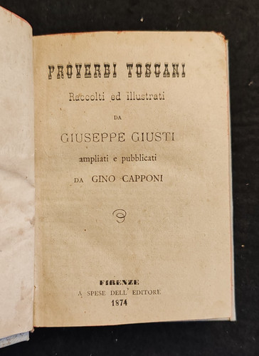 Proverbi toscani raccolti - toscani, ed