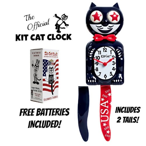 Old glory kit cat clock - glory, 15,5"