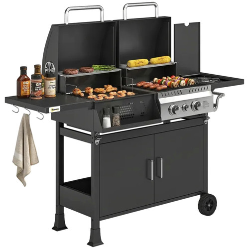 Barbecue ibrido gas carbone - barbecue,