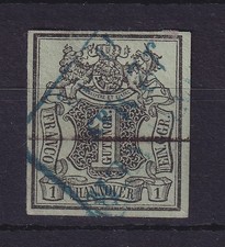 Hannover 1851 cifra valore 1 Gutegroschen Michel n. 2a timbrata