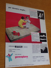 PIRELLI MATERASSO GOMMAPIUMA SAPSA ANNO 1958 ANNI 50=PUBBLICITA=ADVERTSING