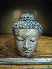 TESTA BUDDHA IN METALLO ORIENTALE PERIODO PRIMA META' DEL '900