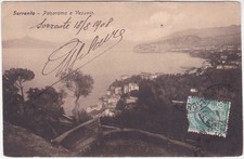 SORRENTO - NAPOLI - PANORAMA E VESUVIO - VIAGG. 1908 -26005-