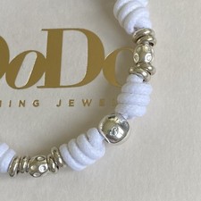 Dodo Pomellato Bracciale Bianco Pepita Rondelle Granelli Argento Unisex Original