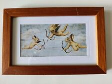 Quadro piccolo con angioletti, cornice color ciliegio in legno [4]