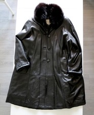 CAPPOTTO NERO DONNA VERA PELLE TG. 46