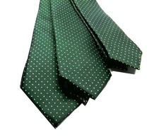 Cravatta uomo a pois verde a
