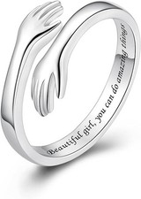 Anello Abbraccio Argento Donna