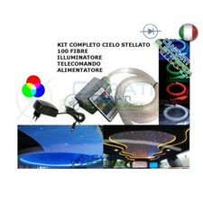 KIT CIELO STELLATO LED MULTICOLORE 100 FIBRE FIBRA OTTICA 2.5 METRI CON TELECOMA