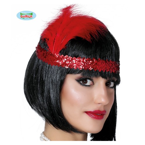 Fascia con piuma rossa