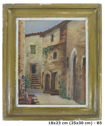 Quadro antico olio tavola - olio, su