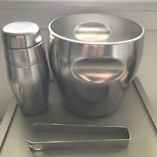 ALESSI . Set da Cocktails in acciaio - Secchiello per ghiaccio + Shaker + Molla