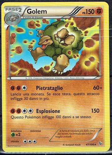 Carta pokemon golem 106 - pokemon,