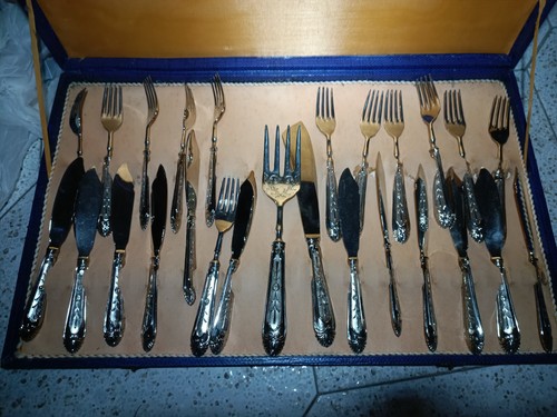 Set posate argento 800 con - posate,