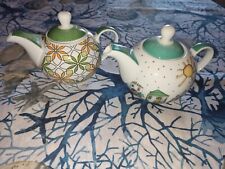 Egan piccole piccola teiere teiera set 2 pezzi fantasia  fiori e case sole