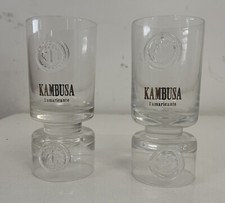 2 BICCHIERI PUBBLICITARI  KAMBUSA  L’AMARICANTE VINTAGE ANNI 70