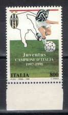 JUVENTUS SCUDETTO CAMPIONATO DI CALCIO 1997 - 1998  FRANCOBOLLO NUOVO ANNO 1998