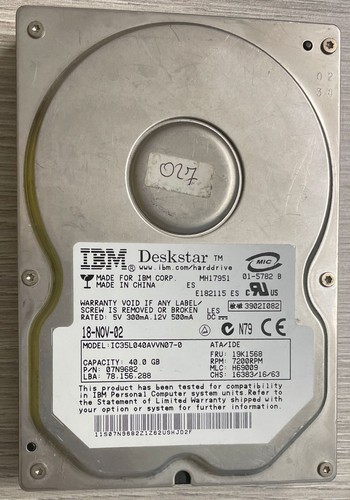 Hard disk ibm 40gb sata - sata, 3.5"