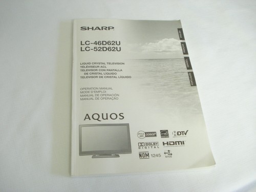 Sharp aquos 46d62u - aquos, lc-46d62u