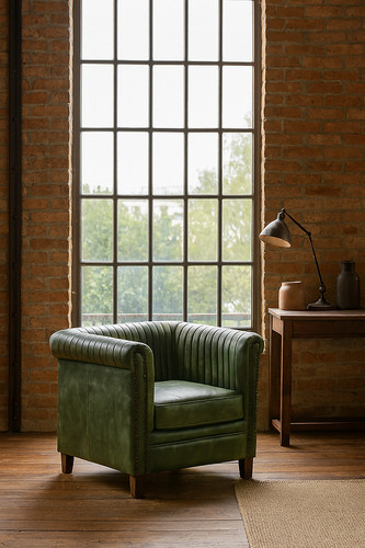 Poltrona chester verde vintage
