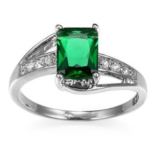 Fede Nuziale Taglio Quadrato Topazio Verde Naturale Viola Ametista Argento Misura 6-10