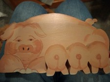 Wooden Mama Pig With Piglets