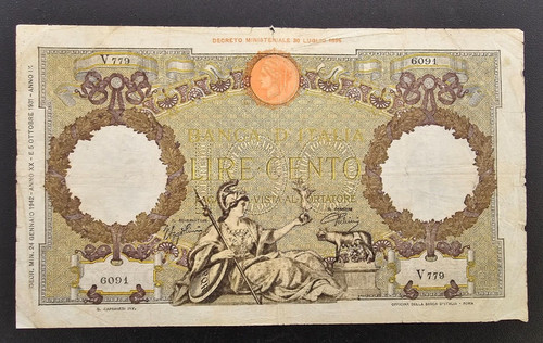 100 lire banca italia - 100,