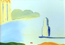 VIRGILIO GUIDI- Bacino S.Marco - olio su tela, cm 30x40, 1978