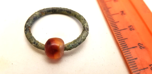 Anello corniola bronzo antico