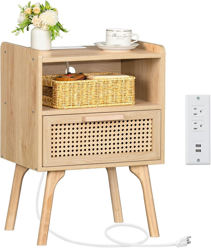 Comodino rattan con - rattan,