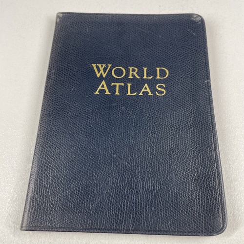 Vintage pelle world atlas - vintage,