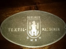 Targa macchina tessile textil maschinen gmbh schild 20 jahre berluner