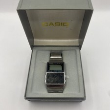 Vintage Casio DBX-100 Chrome Data Bank Digital watch Da Revisionare