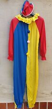 Costume da Clown, Tuta Pagliaccio  Bicolore + Cappellino, Vestito Di Carnevale 