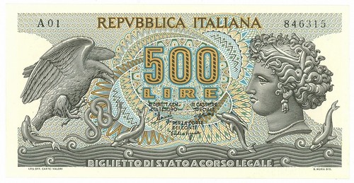 500 lire biglietto stato - 500,