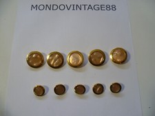 10 BOTTONI SET CAPPOTTO METALLO RESINA COLOR ORO ROSA MADREPERLATO 1,8 - 2,8 CM