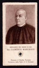 SERVO DI DIO CLEMENTE MARCHISIO- CON RELIQUIA - mm.  54 X 97