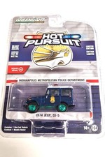 Chase Car! Greenlight 42980-A Jeep DJ-5 "Indianapolis Police" blu/verde 1:64