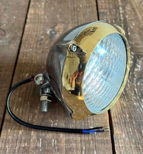 Faro proiettore 4" ottone massiccio e lega con orecchie basse vintage Harley XS650 Bobber Chopper