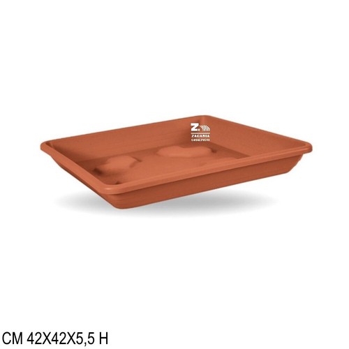 Sottovaso quadrato plastica - in,
