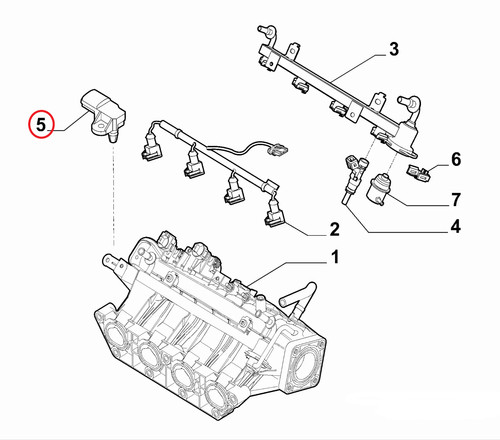 Sensore pressione aria fiat - sensore,