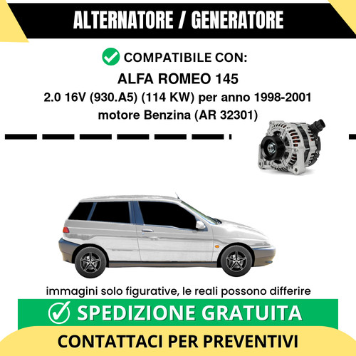 Alternatore alfa romeo 145 0 - alternatore, 2.0