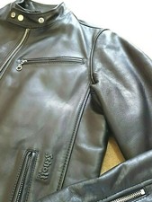 GIACCA PELLE UOMO SCHOTT LARGE CAFE RACER NUOVA CON ETICHETTA ref 1369