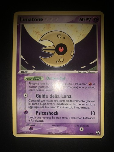 Carta pokemon lunatone - carta, 20/92