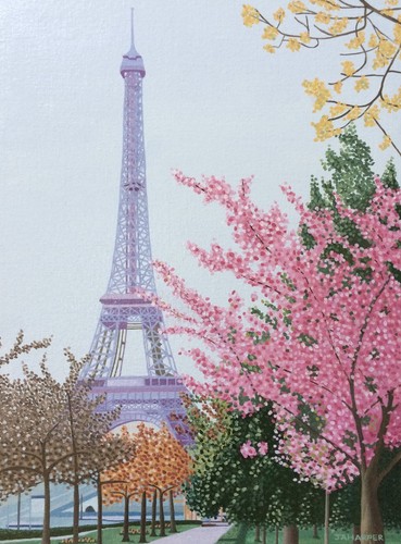 Torre eiffel dipinto olio - dipinto, su