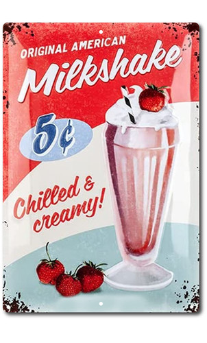 Insegna latta soda milkshake
