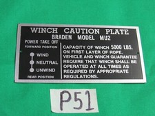 Winch data plate Fits Dodge WC