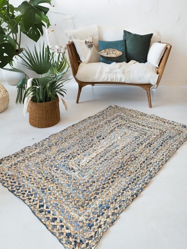 Tappeto blu denim - , intrecciato